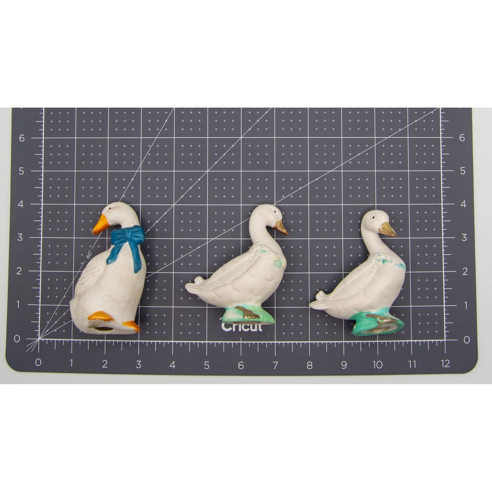 Vintage Bisque Porcelain Goose Ornament Blue Bow & Goose Salt Pepper Shaker - Picture 5 of 5